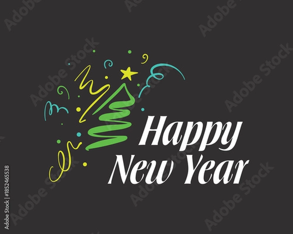 Obraz Vector icon for Happy New Year greetings