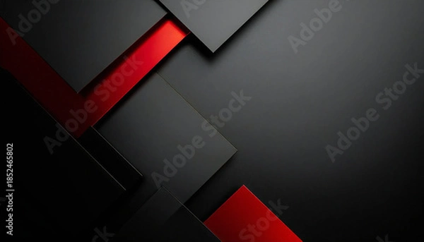 Obraz レッドとブラックが重なるシックな抽象背景。