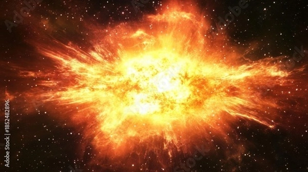 Obraz Cosmic Fireball Stellar Explosion in Space.
