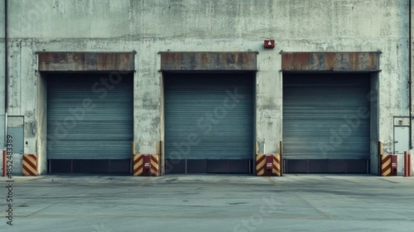 Obraz Three Industrial Loading Docks.