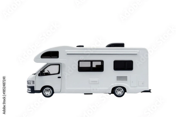 Fototapeta White camper for recreation and travel on a transparent background