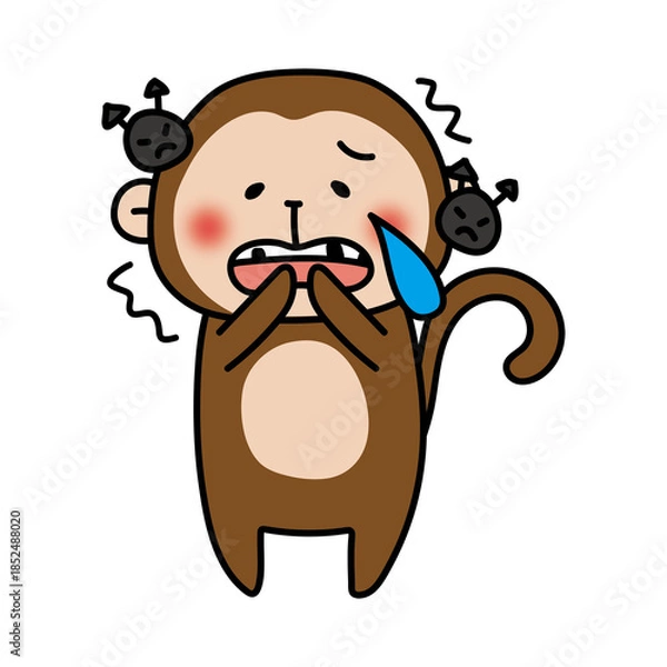 Fototapeta 虫歯を痛がる猿