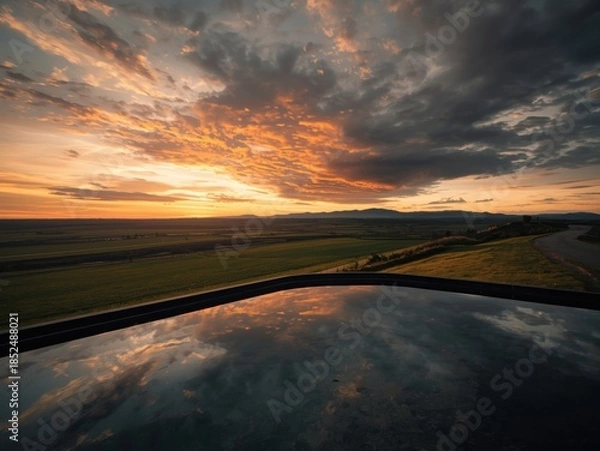 Obraz Sunset reflections in serene landscape