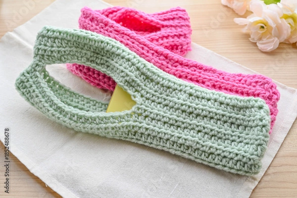 Fototapeta 手編みのiphoneポケット 