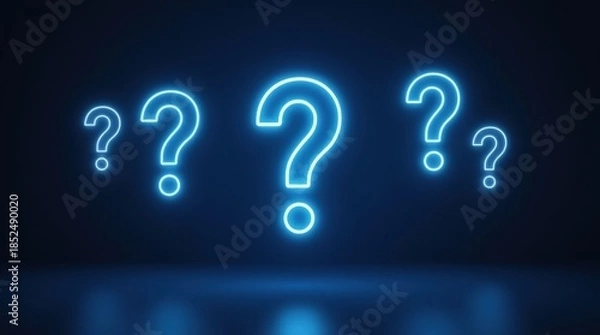 Obraz Neon question marks