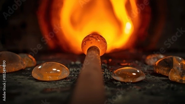 Obraz Glassblowing in progress