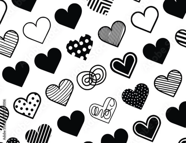 Obraz Hand drawn heart for your creativity. Vector love icon set.