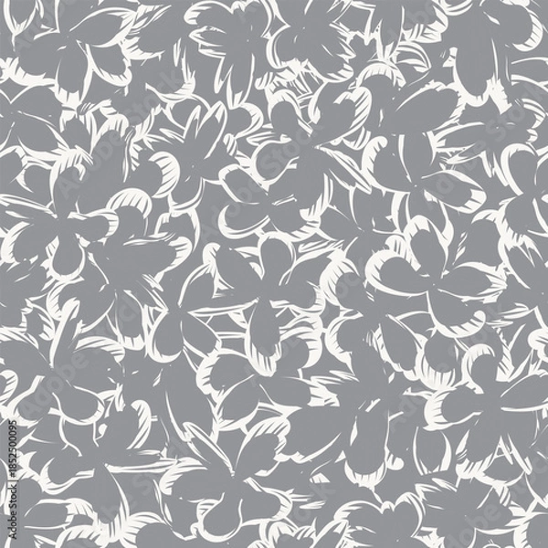 Obraz Monochrome Botanical Floral Seamless Pattern Design