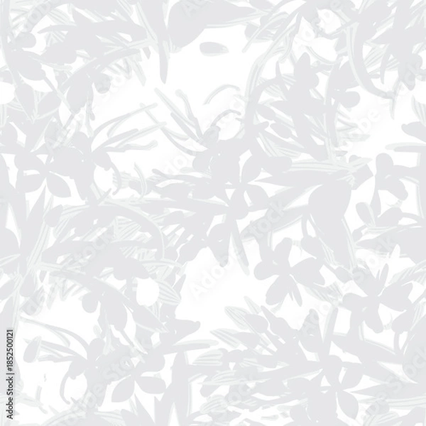 Obraz Monochrome Botanical Floral Seamless Pattern Design