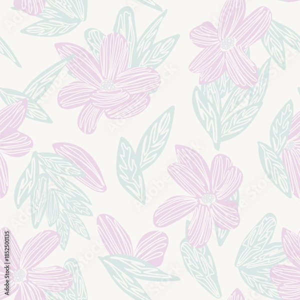 Obraz Pastel Abstract Floral Seamless Pattern Design