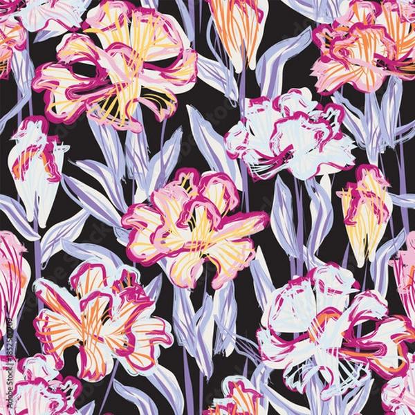 Obraz Carnation Hand drawn Pastel Abstract Floral Seamless Pattern Design