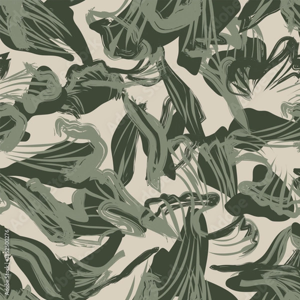 Obraz Neutral Colour Abstract Floral Seamless Pattern Design