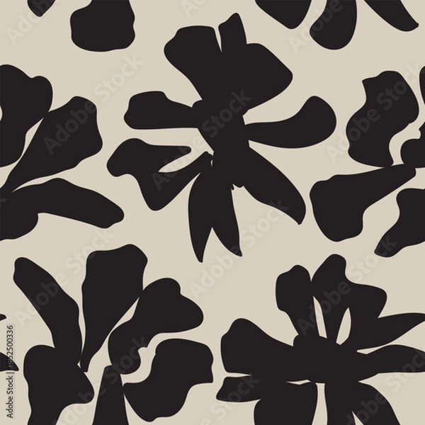 Obraz Neutral Colour Abstract Floral Seamless Pattern Design