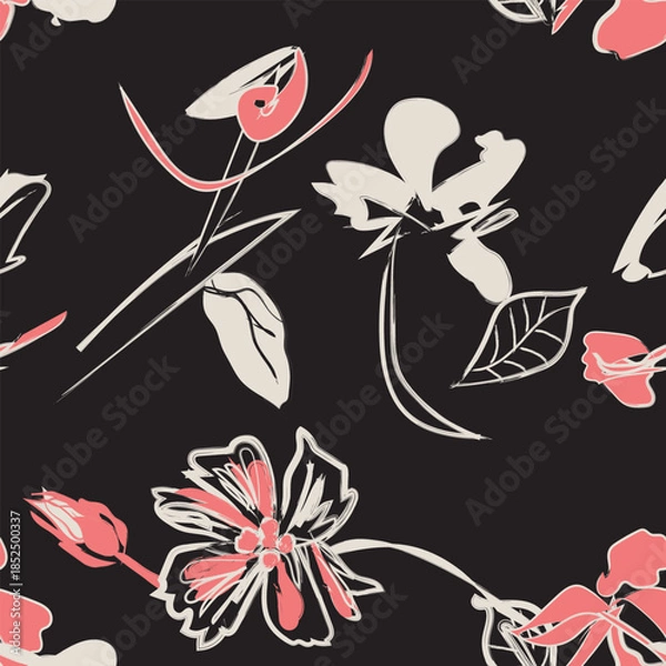 Obraz Pastel Abstract Floral Seamless Pattern Design