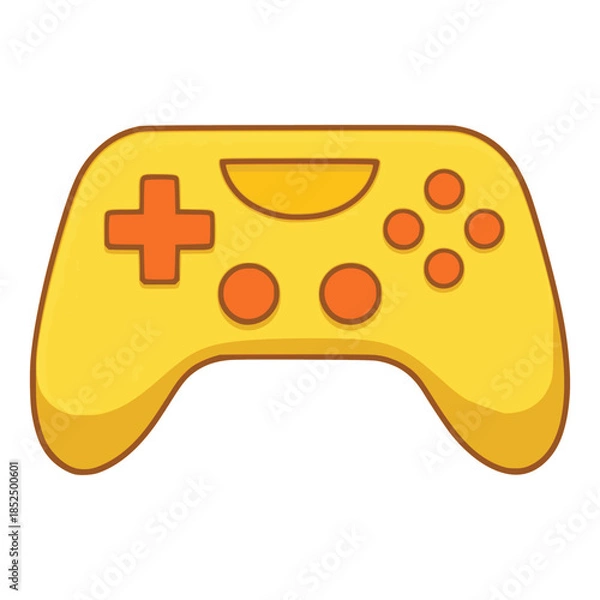 Obraz cartoon computer gamepad controller flat color vector illustration template design