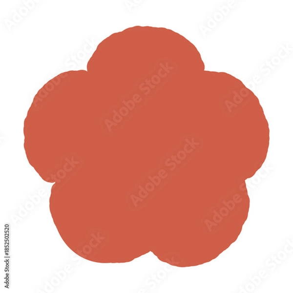 Obraz 手描きの赤い無地バッヂ素材