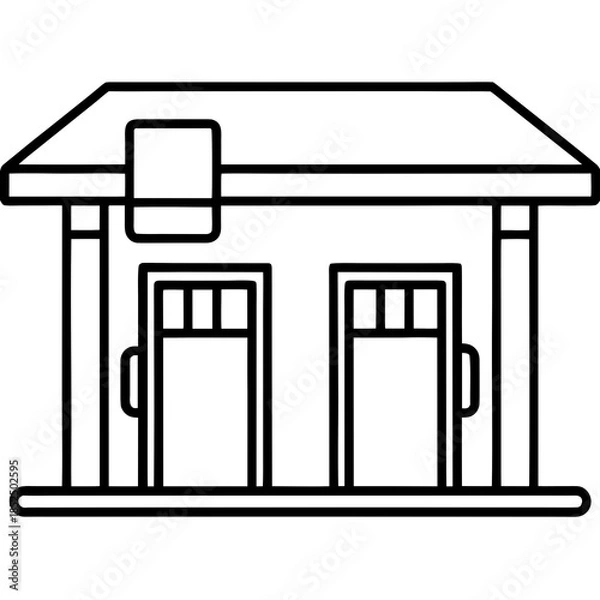 Obraz black and white house