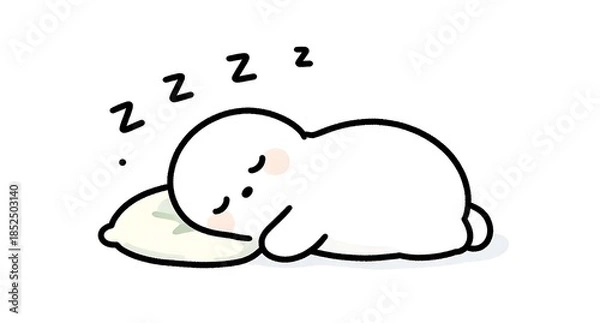 Obraz おやすみ前の安らかな眠りを誘うキャラクターの癒やしイラスト