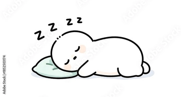 Obraz 良い夢を見て眠るキャラクター의 睡眠シーンイラスト