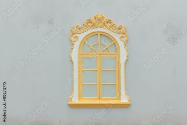 Obraz This golden window frame serves as a captivating architectural feature.