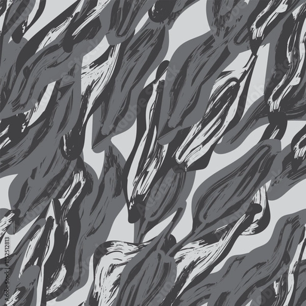 Obraz Gray Camouflage Abstract Brush strokes pattern design