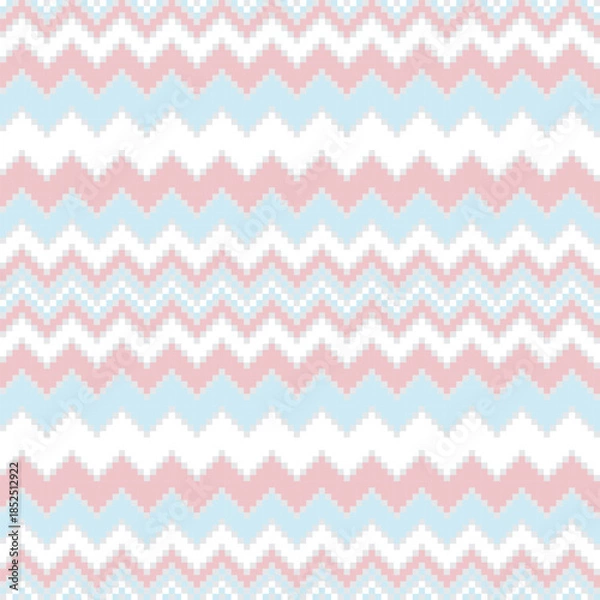 Obraz Pastels Chevron Fair Isle Seamless Pattern Design