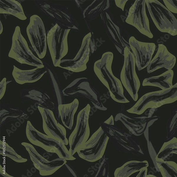 Obraz Khaki Abstract Floral Seamless Pattern Design