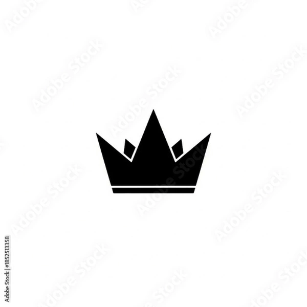 Obraz A simple black crown icon on a white background