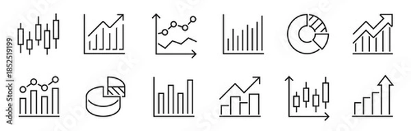 Fototapeta Box line icon set. Delivery, package, packing, boxes, shipping, container, gift - stock vector.