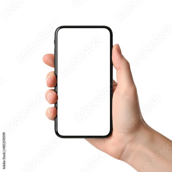 Obraz "Hand Holding Smartphone with Blank Screen"