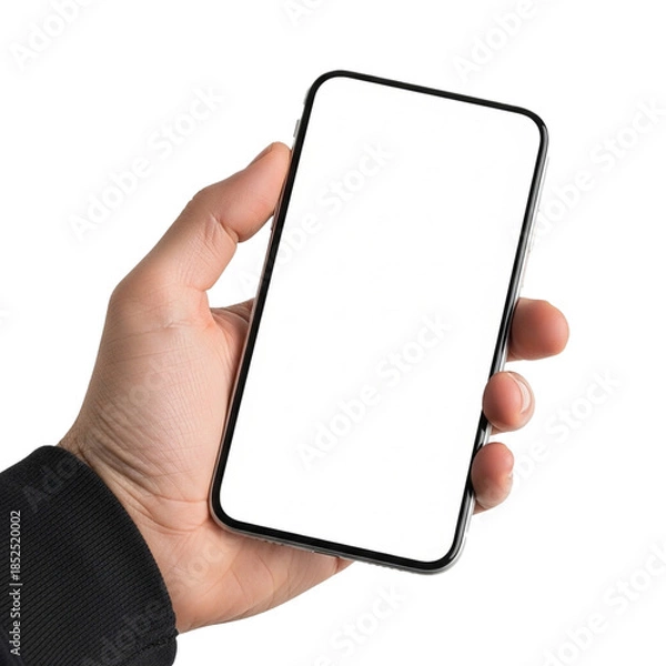 Obraz "Hand Holding Smartphone with Blank Screen"