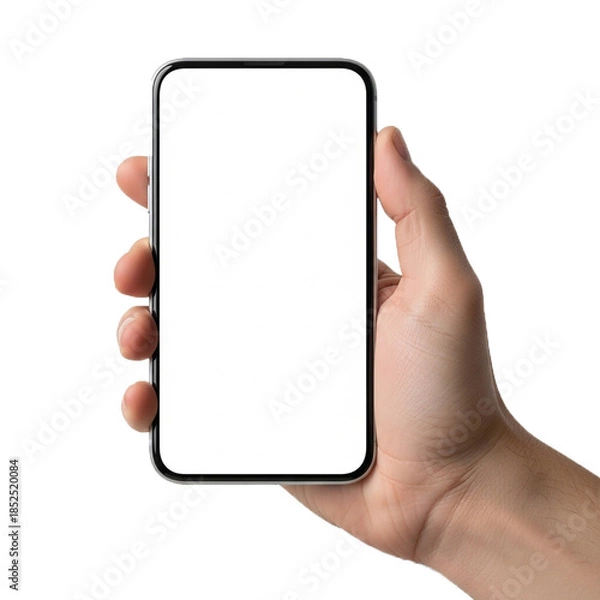Obraz "Hand Holding Smartphone with Blank Screen"