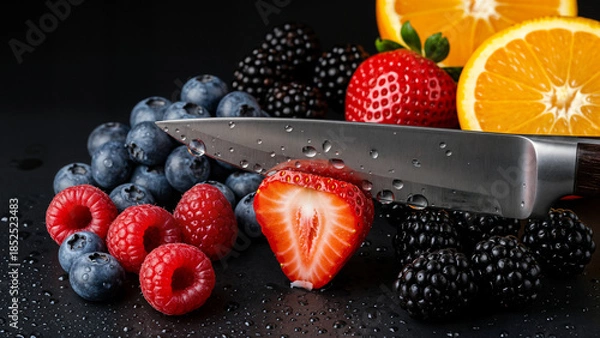 Obraz strawberries and blueberries