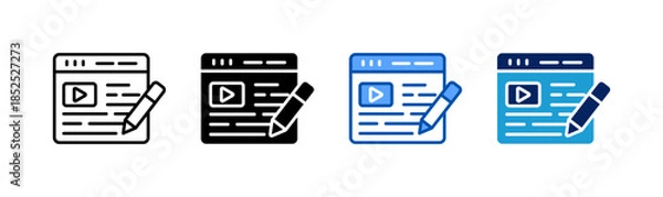 Obraz blog icon set multiple style collection