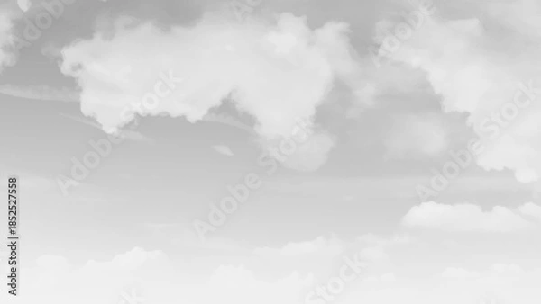 Obraz gray cloudy sky with clouds. 