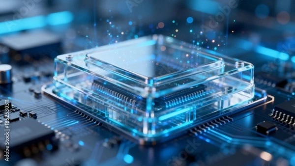 Obraz Microchip on Circuit Board