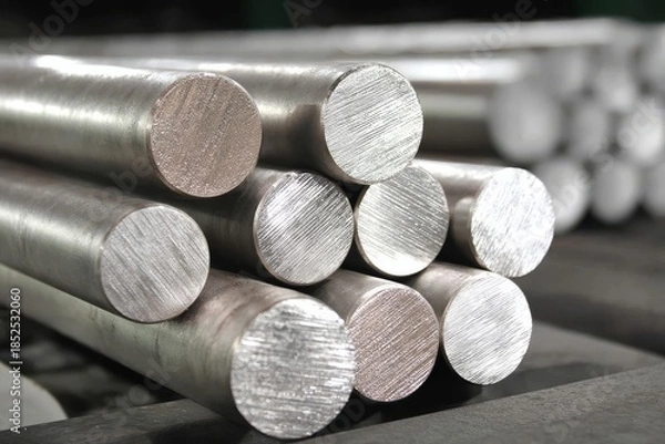 Obraz Metallurgical processes make steel rods crucial for various applications.