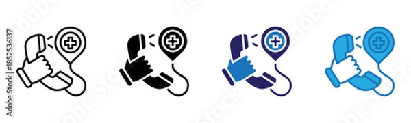 Obraz Emergency Call Icon Multi Style Vector Illustration