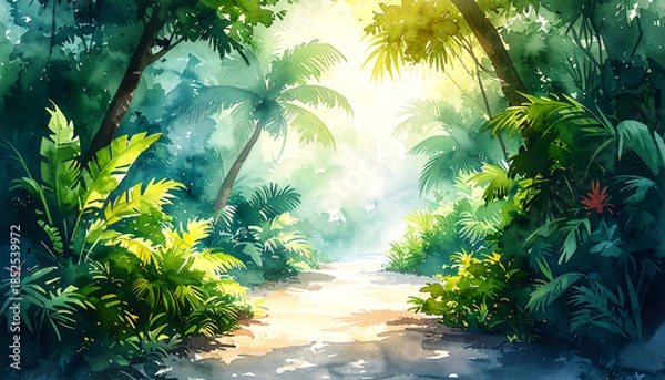 Obraz ジャングルの散策路_generated by AI