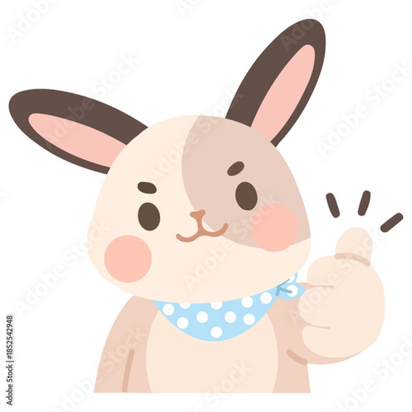 Obraz Cartoon Rabbit Giving a Thumbs Up