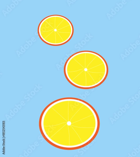 Fototapeta round orange slices on a light background, 