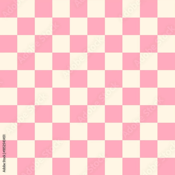 Obraz Cute pink and white gingham seamless pattern. Best for background, fabric, textile. 