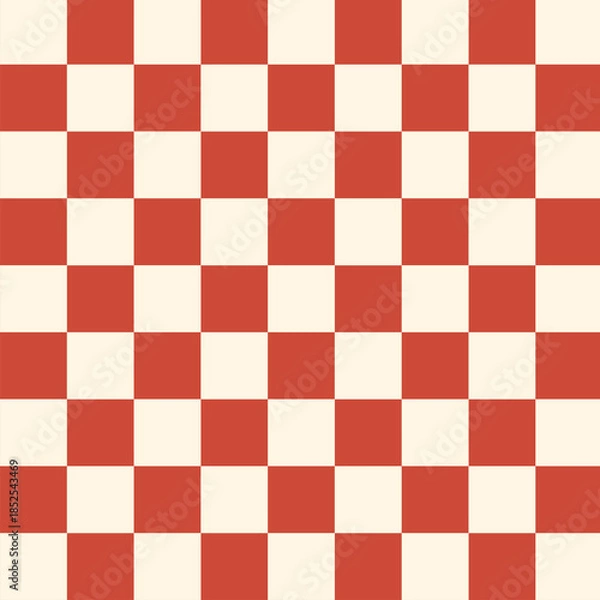 Obraz Cute red and white gingham seamless pattern. Best for background, fabric, textile. 