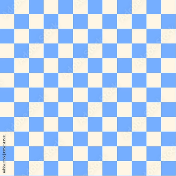 Obraz Cute blue and white gingham seamless pattern. Best for background, fabric, textile. 