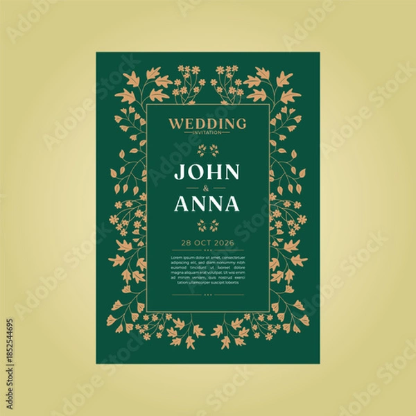 Obraz Elegant floral wedding invitation template