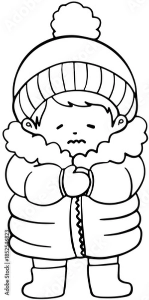 Obraz 패딩입은 아이-라인그림