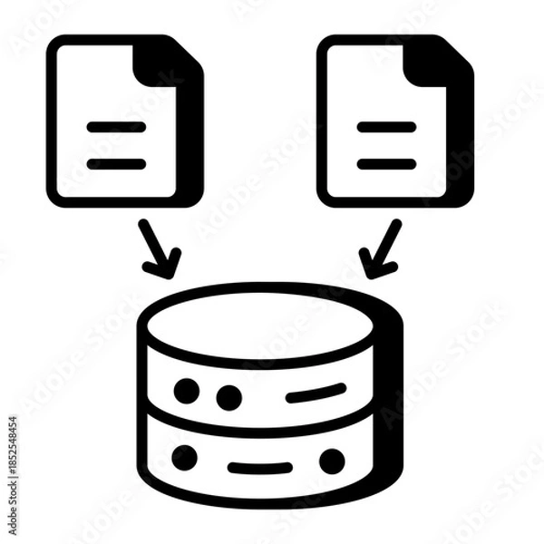Obraz An outline style icon depicting data collection