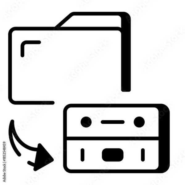 Obraz A linear style icon representing data archive