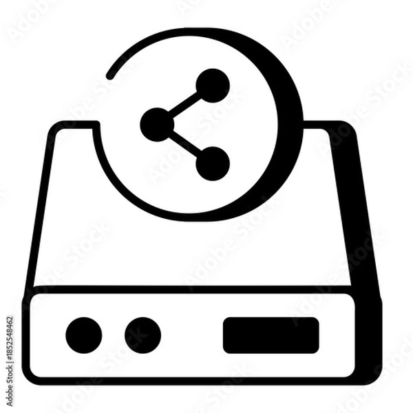 Obraz A linear style icon representing shared server