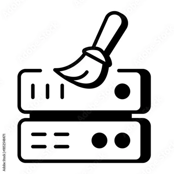 Obraz A line style icon showing data cleaning